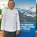 Coincidimos en el Hotel Palace de Lucerna con el laureado chef Reto Mathis, de St Moritz, que ofrecía una presentación de sus platos
