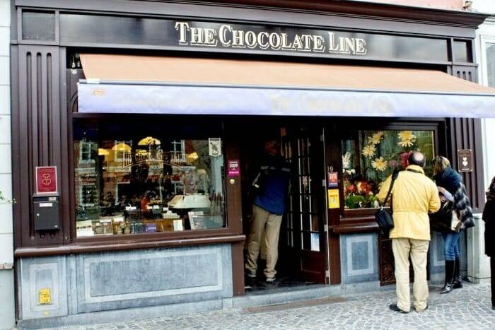Fachada de "The Chocolate Line" en Brujas
