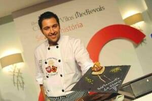 Santos García Verdes, del Restaurante La Granja de Alcuneza, de Sigüenza, participó en el show-cooking