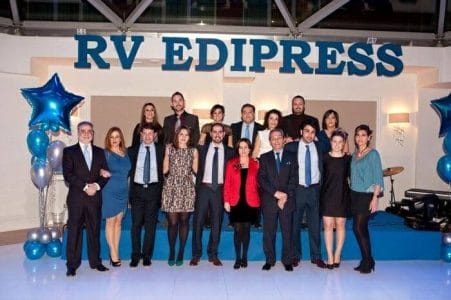 Foto de familia del equipo de RV Edipress durante la fiesta por su décimo aniversario