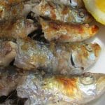 Espeto de sardinas a la brasa. Restaurante El Peñón